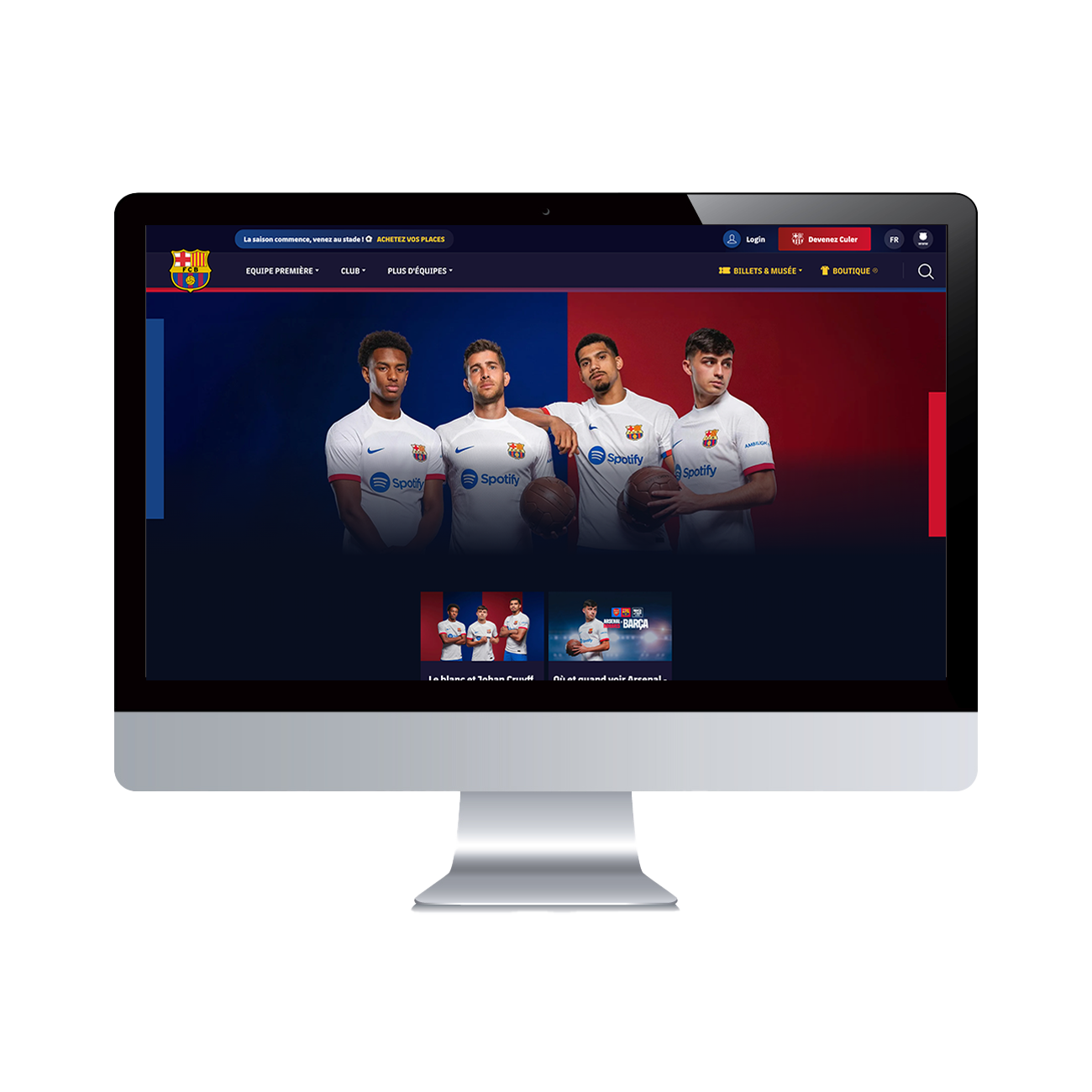 Site du FC Barcelone sur un iMac