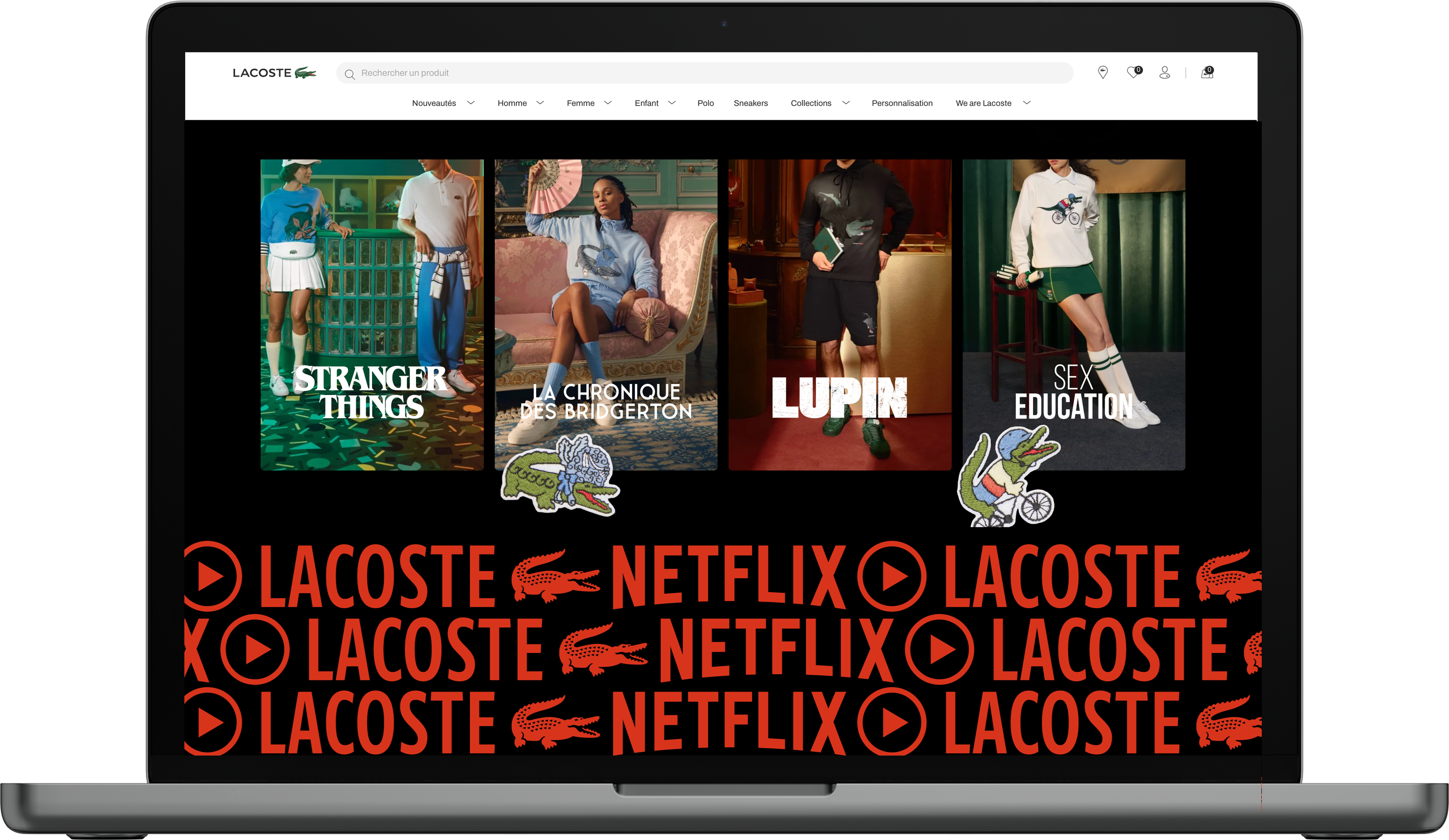 Site du mois Novius : collaboration Netflix X Lacoste